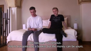 built lad with a big boner in filthy threesome