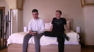 built lad with a big boner in filthy threesome