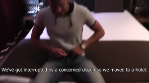 A professional swimmer got slammed hard