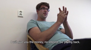 A boy becomes a fake penis for cash