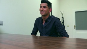 dark-haired man gets butthole-blasted hard on the desk