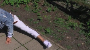 perky butt beauty is about to dril hard outside