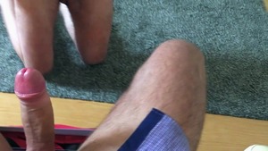 amateur guy in white socks power-nailed on all fours