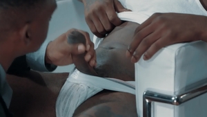 Noir Male: Black haired Deep Dic blowjob cum anal