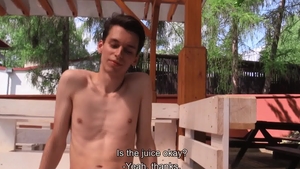 CzechHunter: Black hair bareback cum on face in the bed