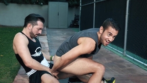 Hot House - Dante Colle wearing shorts licks balls