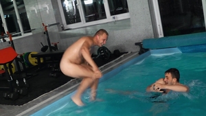 BROMO - Samuel Tuar together with John in the pool