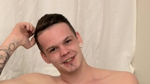 BlakeMason.com - Trimmed uncut dick Charley Cole masturbating
